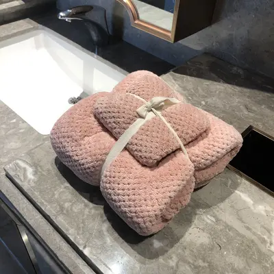 High-quality coral velvet pineapple pattern towel bath towel combination set manufacturer wholesale thickened non-shedding absorbent bath towel - 8