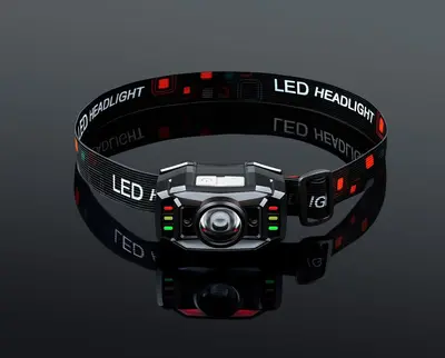 Multifunction Sensor Headlamp with Rechargeable Lithium Battery for Camping - 7