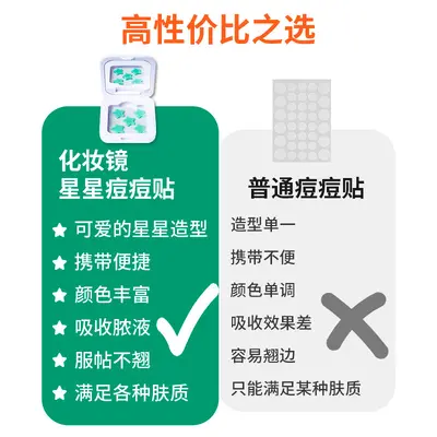 Smiley Face Mirror Case with Colorful Star Hydrocolloid Acne Patches