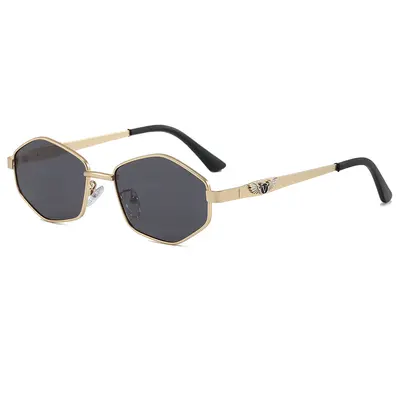 Retro Polygonal Metal Frame Polarized Sunglasses for Men, Fishing and Driving - 4