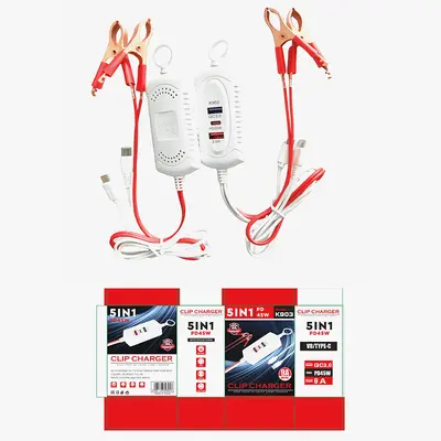 QC3.0+PD+USB3A Schnellladegerät mit Clip-Schnittstelle, Handy-Schnellladegerät mit Clip für hohe Stromstärken eins bis zwei