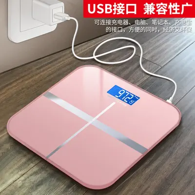 Şarj Edilebilir Elektronik Vücut Ölçeği Ev Taşınabilir* Rose Gold Şarj Edilebilir Model 1