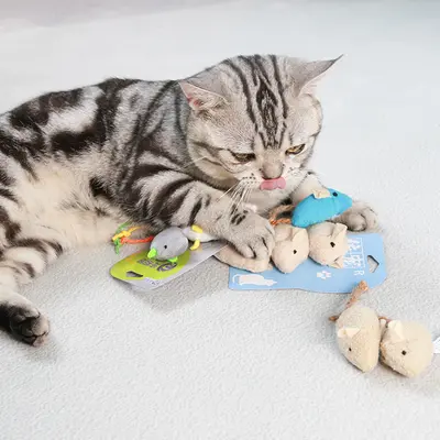 Peluş simülasyon bitkisel fare kedi oyuncağı, çizilmeye ve ısırmaya dayanıklı - 5