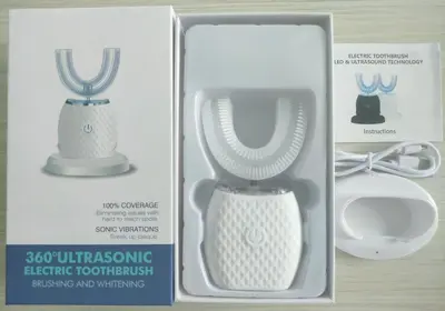 360 Derece Elektrikli Diş Fırçası, Su Geçirmez, U Tipi, Sessiz - 9