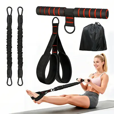 Ayak Pedallı Direnç Ekspandörü, Karın Eritici Mekik Yardımcısı, Ev Tipi Fitness Ekipmanı - 11