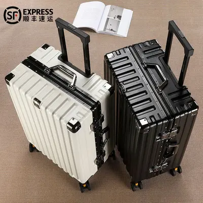 Combination Lock Student Trolley Suitcase, Durable Boarding Luggage