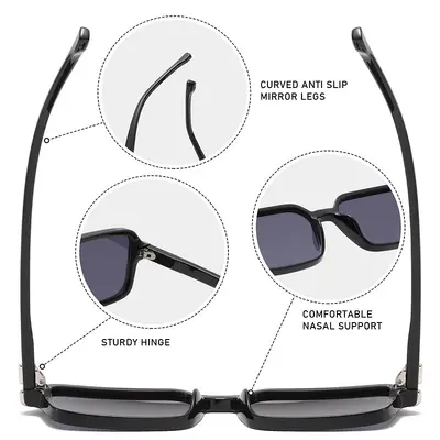 Unisex Small Square Frame Sunglasses, UV400 Protection - 4