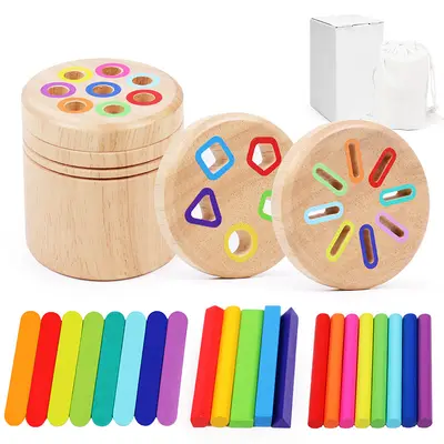 Colour Sorting Cylinder Montessori Educational Toy for Ages 1-3 - 9