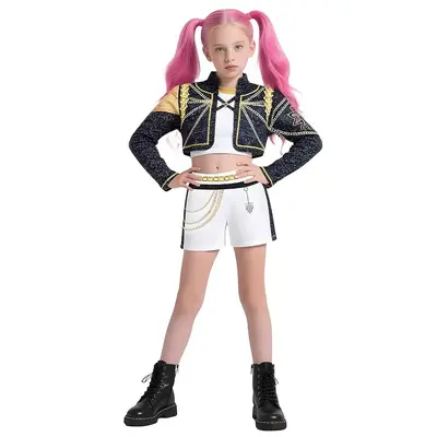 K-POP Star Cosplay Costume, Black Stage Performance Outfit - 12