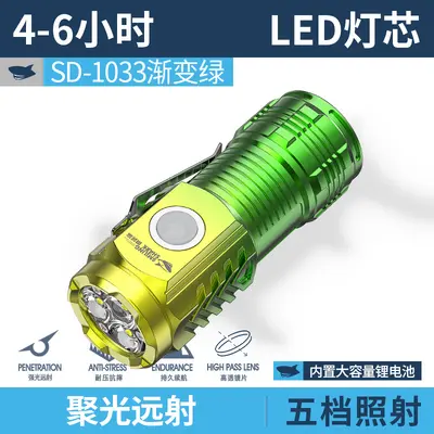 Outdoor Mini Flashlight with 3 Brightness Levels and Pen Clip - 12