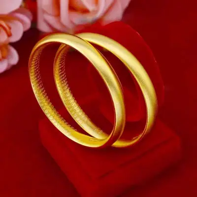 Gold-plated closed bracelet women heart design - 4