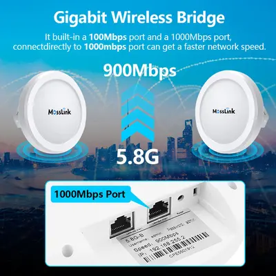 5.8G 5千米900Mps 点对多点无线网桥远程室外Cpe Wifi接入点