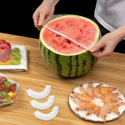 Extra-large thickened plastic wrap covers, food-grade PE for bowls and trays