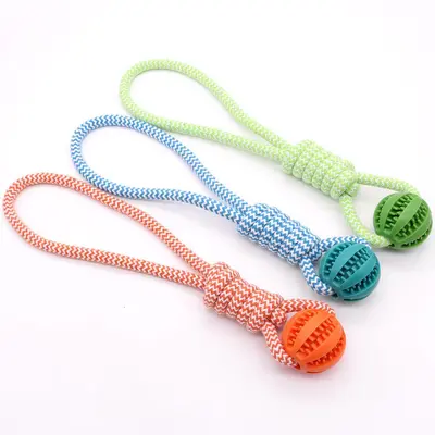 Indestructible Dog Toy Chew Resistant Self-Play Boredom Relief Pet Chewing Molar Dog Toy Bite-Proof Rope Ball Puppy Supplies