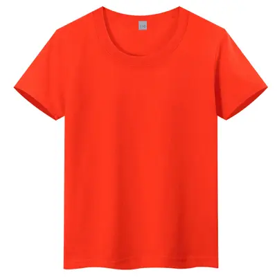 Children's Short Sleeve Cotton T-Shirt, Solid Color, Custom Printed Logo - 13