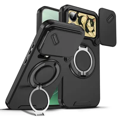 Чехол для Xiaomi 17 Ultra, Lingke с откидным окном, Poco X8 Pro Max, магнитная подставка, Note 15, ударопрочный