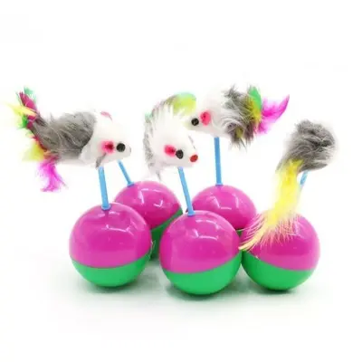Cat tumbler toy, plush mouse, interactive - 5