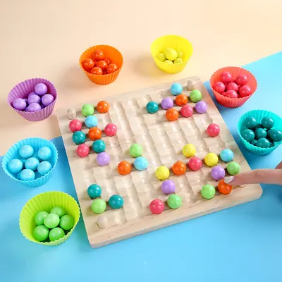 2-in-1 Perlen-Greifspiel, Lernspielzeug zur Konzentrationsförderung für Kinder