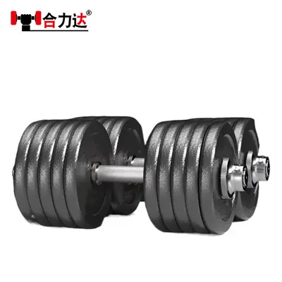 Pure iron paint dumbbell male and female fitness equipment adjustable barbell 100 KG heavy weight solid dumbbell - 6