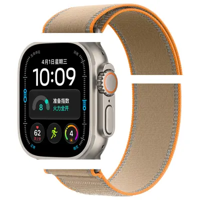 Velcro Strap Compatible with Apple Watch S10/Ultra2, Black Buckle - 8