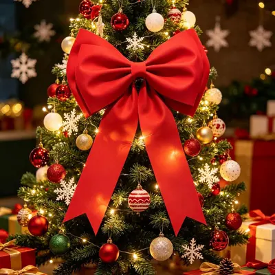 Oversized Red Bow, EVA Christmas Party and Window Decoration