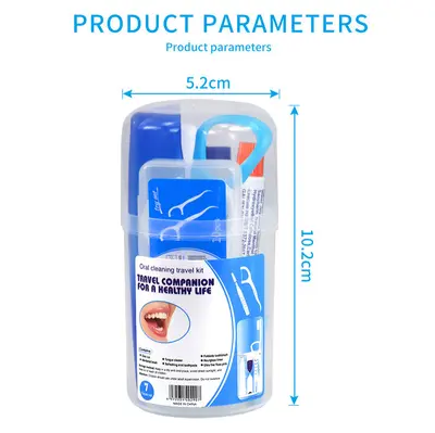 Orthodontic care set with toothbrush and dental floss