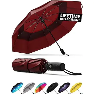 Automatic Three-Fold Windproof Travel Umbrella - 10