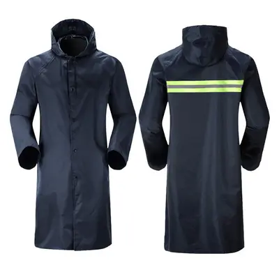 Regenjacke einteilig Oxford-Stoff reflektierend verdickt lang - 6