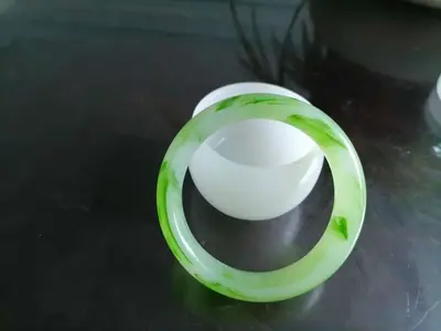 Rusya Hotian yeşil jade bilezik, imparator yeşili - 7