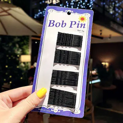 Blaugrüne Karte kleine schwarze Haarspange Stahlrahmen Haarspange gewellte Haarspange unsichtbare Haarspange für Frauen BB-Clip Haarstyler Haaraccessoires