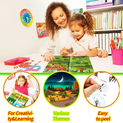 Children's Scene Sticker Book, Farm and Vegetables Theme, Preschool