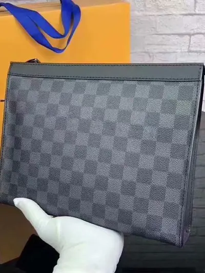 Erkek El Çantası Büyük Hacim Klasik Ekose Desen İş ve Günlük Kullanım - 4