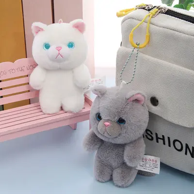 Kedi peluş oyuncak figür, çanta aksesuarı, kız çocuklar için hediye