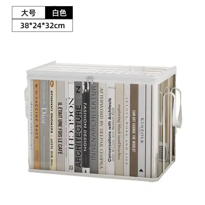 Large Capacity Transparent Book Storage Box Foldable Bookshelf Book Organizer Textbook Storage Bag Stationery Portable Book Bag - 7
