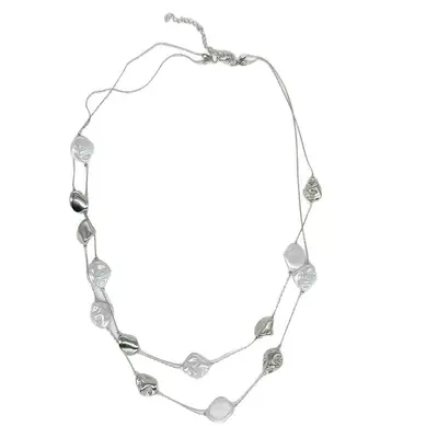 Zweischichtige Perlenkette, Vintage-Pullover-Kette