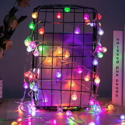 Solar LED String Lights, Star and Crystal Design for Camping Tents and Gardens - 12