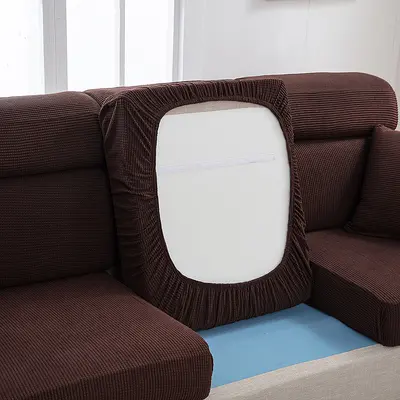 Mais-Samtkissen-Sofabezug, Sofabezug mit vollständiger Abdeckung, hochelastischer Chaiselongue-Kombinationssofabezug, schlicht und modern - 12