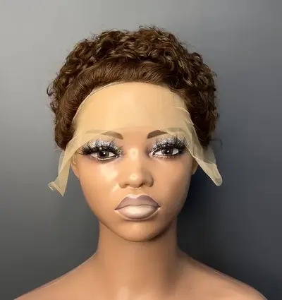 Brazilian Human Hair Full Lace Wig 13*1, Pixie Curly - 11