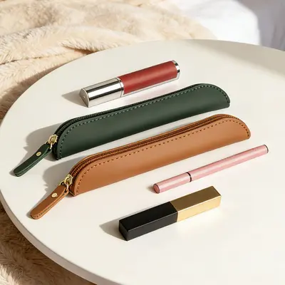 Small Retro Makeup Bag, Waterproof PU Leather, Morandi Colors