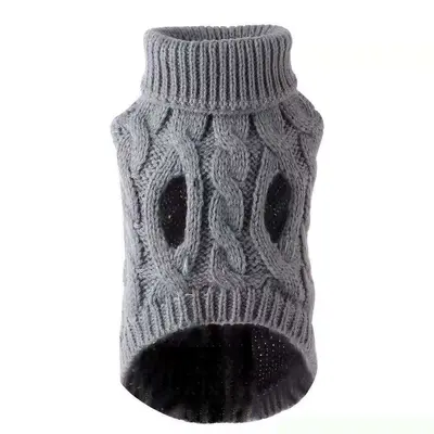 Einfarbiger Strickpullover für Hunde, Herbst und Winter - 12