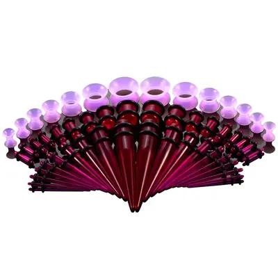 Acrylic Pointed Ear Gauge Set, 50 Pieces, Piercing Earrings - 9