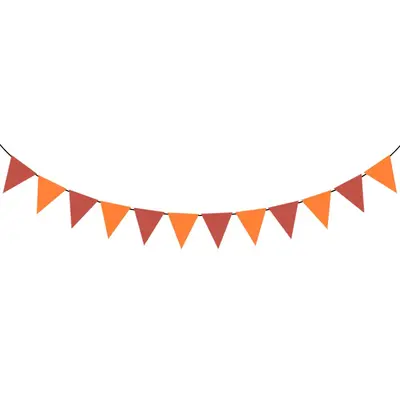 Thanksgiving Party Decoration Set with Triangle Banner and Paper Flower Balls - 7