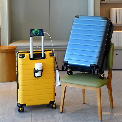 Zipper Suitcase with Combination Lock and Brake Wheels - 3