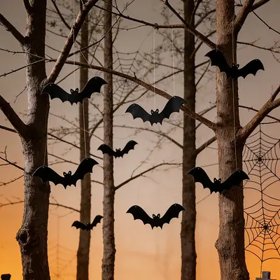 Leuchtende Filz-Fledermaus Halloween-Hängedeko für Partys