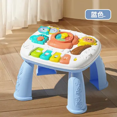 婴儿宝宝益智可拆卸游戏桌 早教1岁启蒙玩具多功能2合1音乐学习桌 - 9