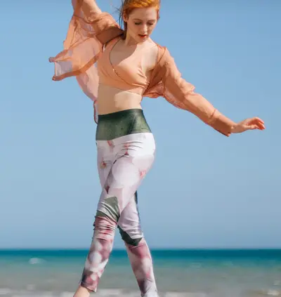Kadın Yüksek Elastikiyetli Yoga Pantolonu, Şeftali Kalça Yüksek Bel, Karın Kontrollü - 7
