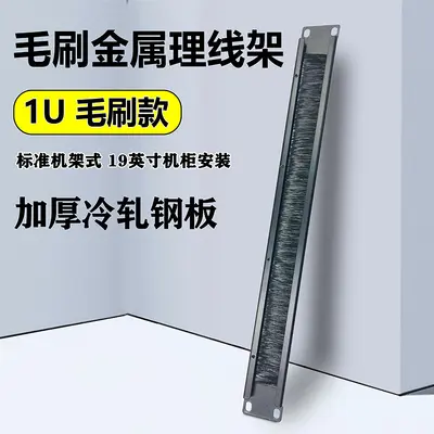 19 Inch 1U Cable Management Brush Panel, Closed Nylon Brush - 2