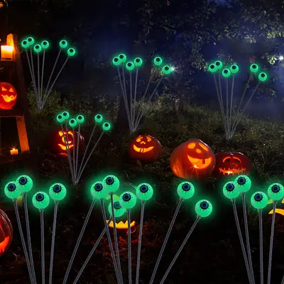 Solar-LED-Erdspießleuchte, wasserdicht, Halloween-Augapfel-Design - 8