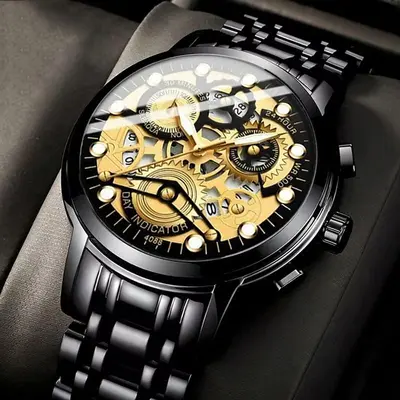 Kasrluo Quarzwerk Durchbruch wasserdichte Herrenuhr - 11