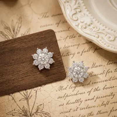 S925 Silver Moissanite Stud Earrings, Minimalist Korean-Style INS Design